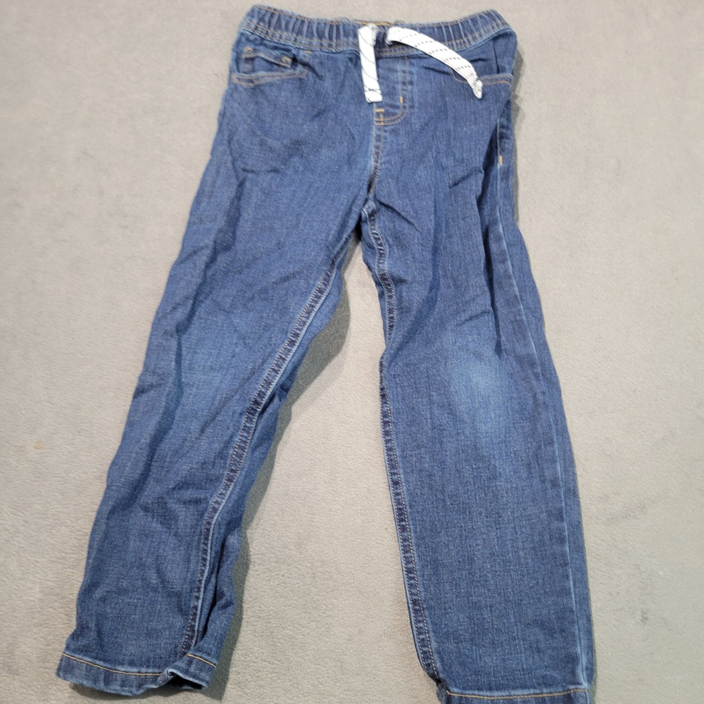 365 Kids Garanimals Jeans Boys 5 Blue Denim Elastic Waist Drawstring Stretch